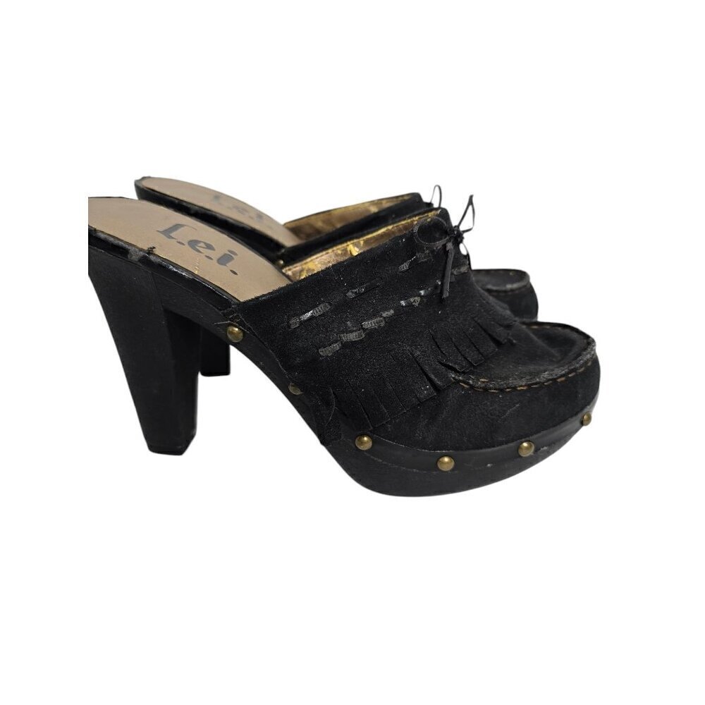 Vintage 90s Y2K L.e.i. Chunky Slip On Clog Heels